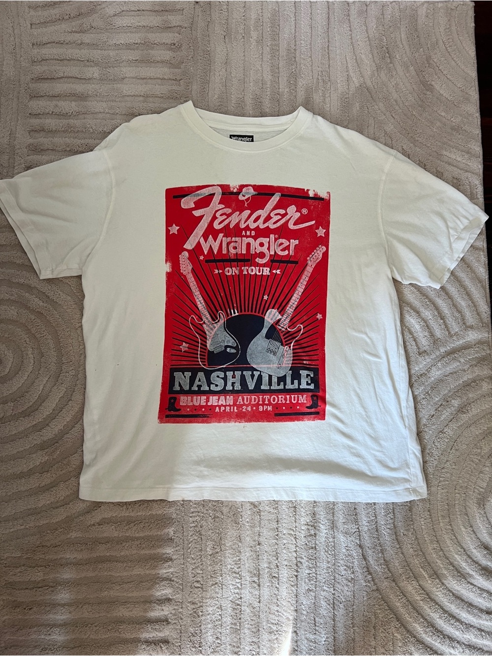 Wrangler White Graphic 'Fender Nashville' Concert Tee